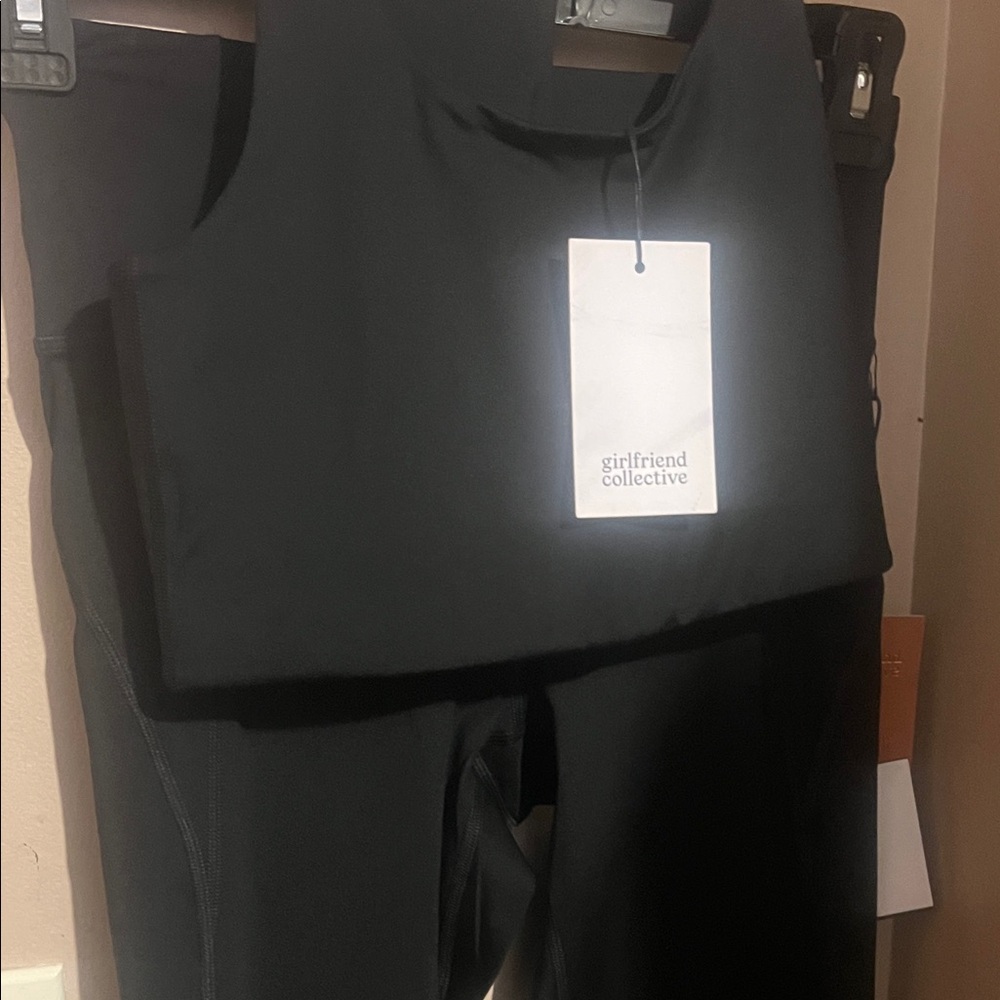 Girlfriend Collective Black Leggings and Top Set